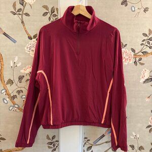 Outdoor Voices NWT 1/4 Zip Lightspeed Pullover, Size Large, Pink, Net-A-Porter